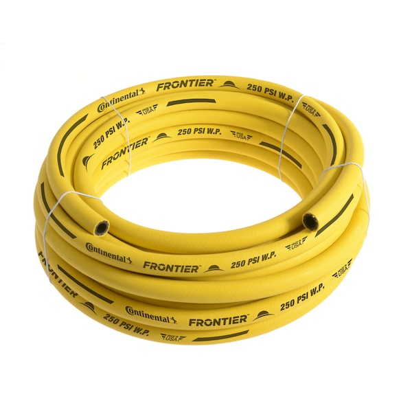 Continental 3/8" x 100' Yellow EPDM Rubber Air Hose, 300 PSI, Bulk Hose